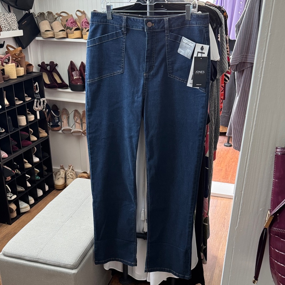 NWT Jones New York Dark Blue Straight Leg Ankle Jeans Sz12